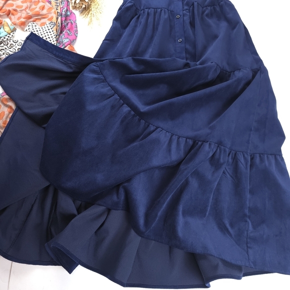 Crown Navy Blue Button-Up Maxi Dress Sz Xs - Picture 6 of 11